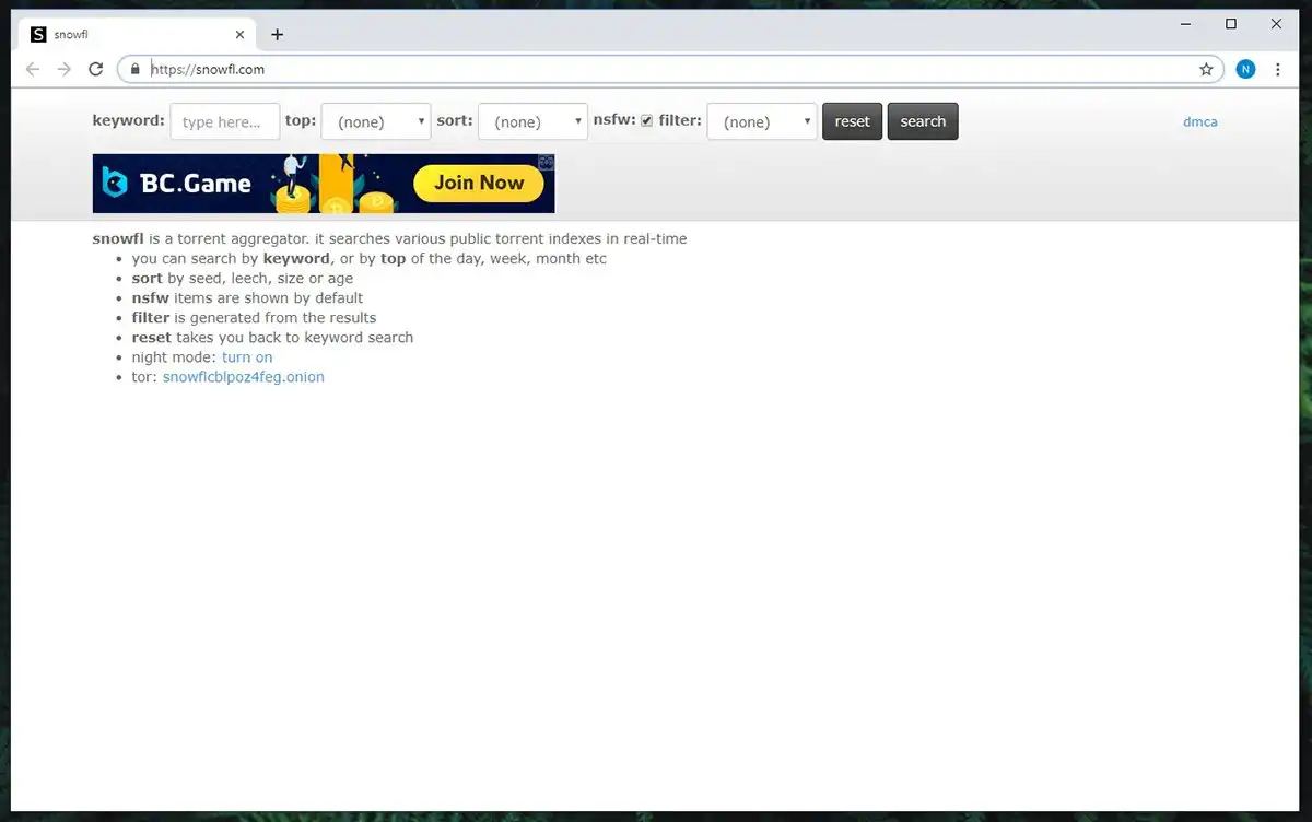 Snowfl-torrent-Search-Engine